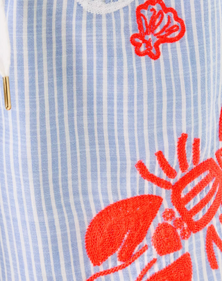 Croix Short - Jacaranda Blue Beach Day Embroidered Seacret Stripe