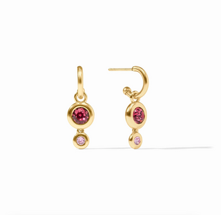 Rainbow Duo Hoop & Charm Earring - Pink Dawn