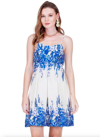 Pleated Sundress - Indigo Meadow
