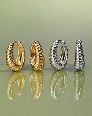 The Ridged Marbella Hoops - Gold