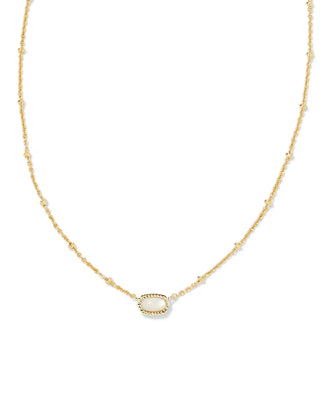 Mini Elisa Satellite Short Pendant Necklace - Gold Ivory Mother Of Pearl