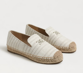 Kathleen Espadrille Flat Loafer - White Natural Canvas