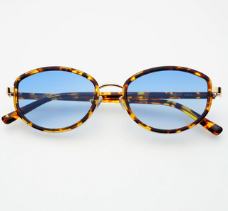 Jordan Acetate Oval Sunglasses - Yellow / Tortoise Blue