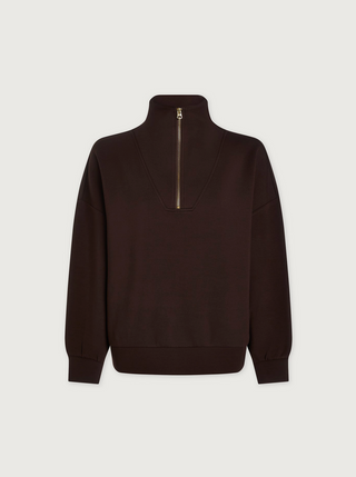 Hawley Half Zip Sweat - Coffee Bean
