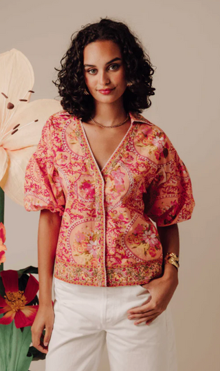 Vivian Top - Tresco Pink