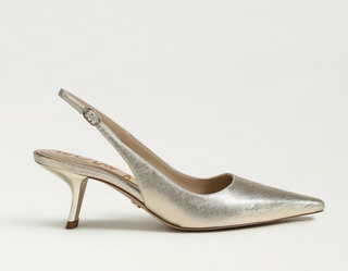 Bianka Sling Heel - Metallic Gold Leaf