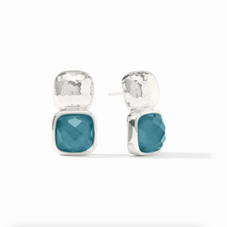 Catalina Earring - Silver Iridescent Montana Blue