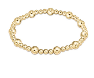 Classic Sincerity Pattern 6mm Bead Bracelet - Gold