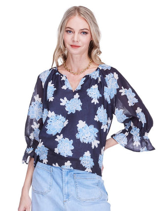 Constract Peasant Top - Midnight Floral