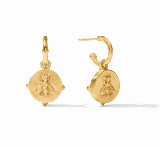 Honeybee Hoop & Charm Earring - Cubic Zirconia