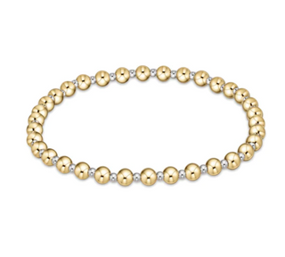 Classic Grateful Pattern 4mm Bead Bracelet - Mixed Metal