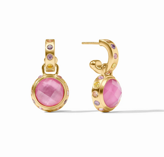 Rainbow Hoop & Charm Earring - Iridescent Tourmaline