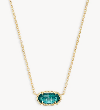 Elisa Short Pendant Necklace - Gold London Blue