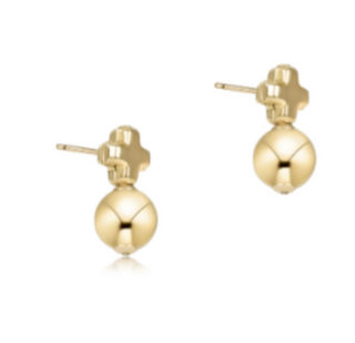 Signature Cross Small Gold Stud - Classic Gold