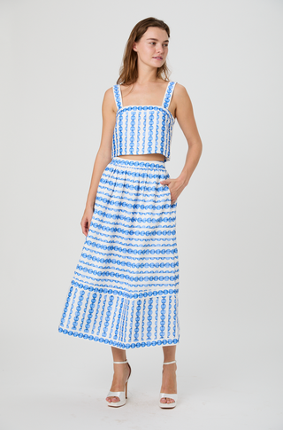 Structured Taffeta Top - True Blue