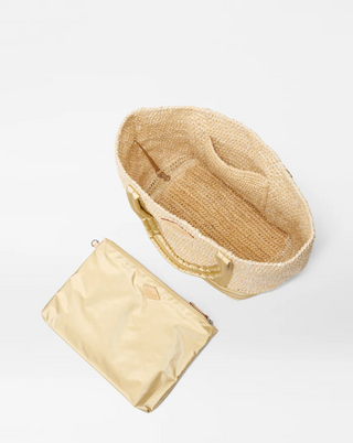Medium Raffia Tote - Sequin Raffia/Light Gold Pearl Metallic