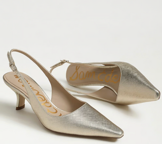 Bianka Sling Heel - Metallic Gold Leaf