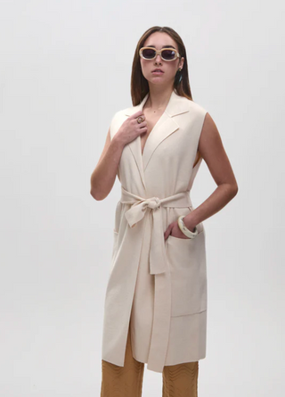 Odeon Long Vest - Ecru