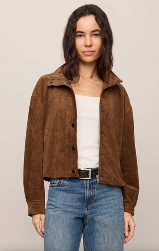 Corin Bubble Hem Jacket - Saddle Suede