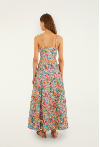Peasant Floral Off-White Butterflies - Maxi Skirt