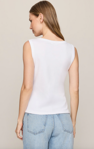 Ellie V-Neck Tank - White