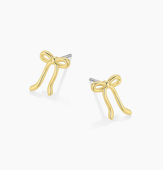Bow Charm Earrings - Gold