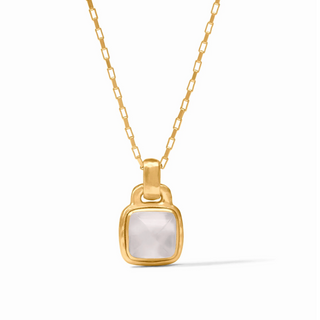 Sahara Solitaire Necklace - Iridescent Clear Crystal