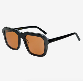 Charlie Acetate Unisex Rectangular Sunglasses - Black