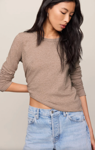 Junie L/S Tee - Heather Ash