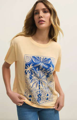 Palms Boyfriend Tee - Custard