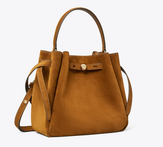 Romy Suede Bucket Bag - Caramel