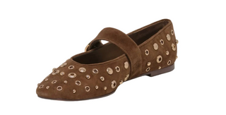 Mella Stud Ballet - Cocoa Suede
