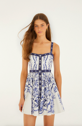 Porcelain Garden Off-White Sleeveless Mini Dress - Porcelain Garden Off-White