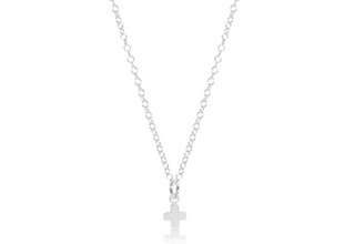 16" Necklace Sterling - Signature Cross Small Sterling Charm