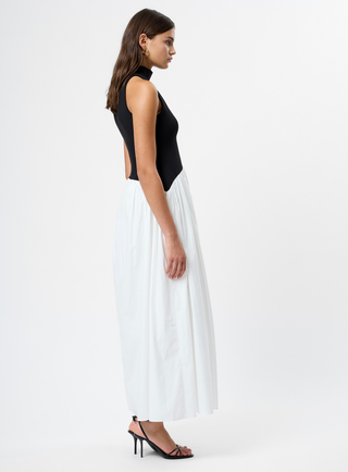 Ponte Combo Maxi Dress - Black Summer White