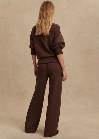 The Wide Leg Pant 28" - Coffee Bean Marl