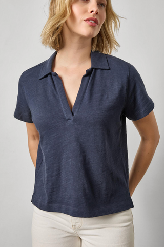 Vintage Short Sleeve Polo - Navy