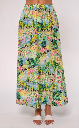 Porto Maxi Skirt - Giverny Garden Print