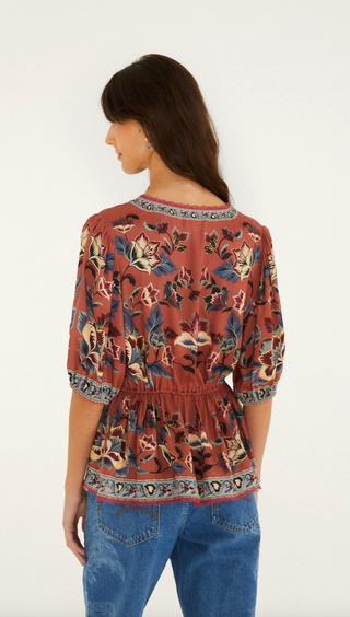 Floral Beauty Tapestry Blouse - Blush Pink