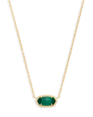 Elisa Necklace - Gold Emerald Cats Eye