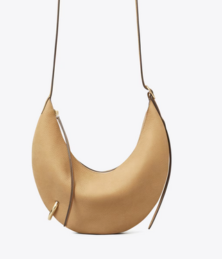 Pierced Nubuck Crossbody Bag - Stone