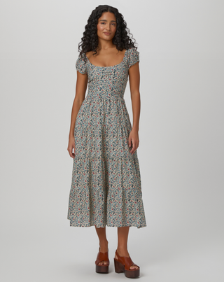 Marchella Dress - Botanical Blue Multi
