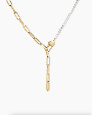 Florence Pearl Chain Necklace - Gold