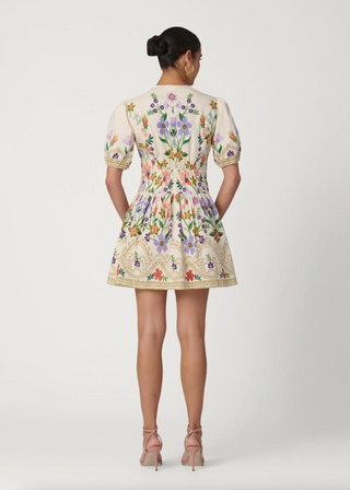 Tinsley Dress - Lilac / Tangerine / Sand