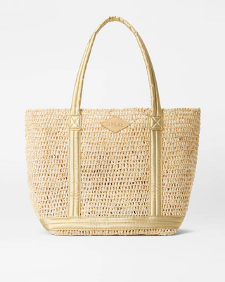Medium Raffia Tote - Sequin Raffia/Light Gold Pearl Metallic