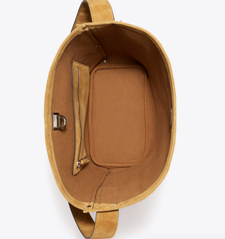Locke Suede Slim Medium Bucket Bag - Wild Tabacco