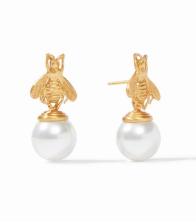 Bee Pearl Drop Earring - Gold / Pearl
