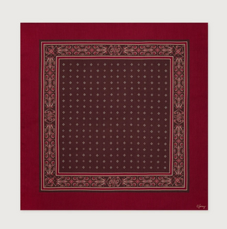 Wool Blend Border Scarf - Rumba Rose