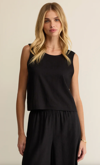 Sloane Linen Top - Black