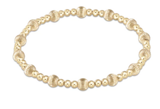 Dignity Sincerity Pattern 5mm Bead Bracelet - Gold